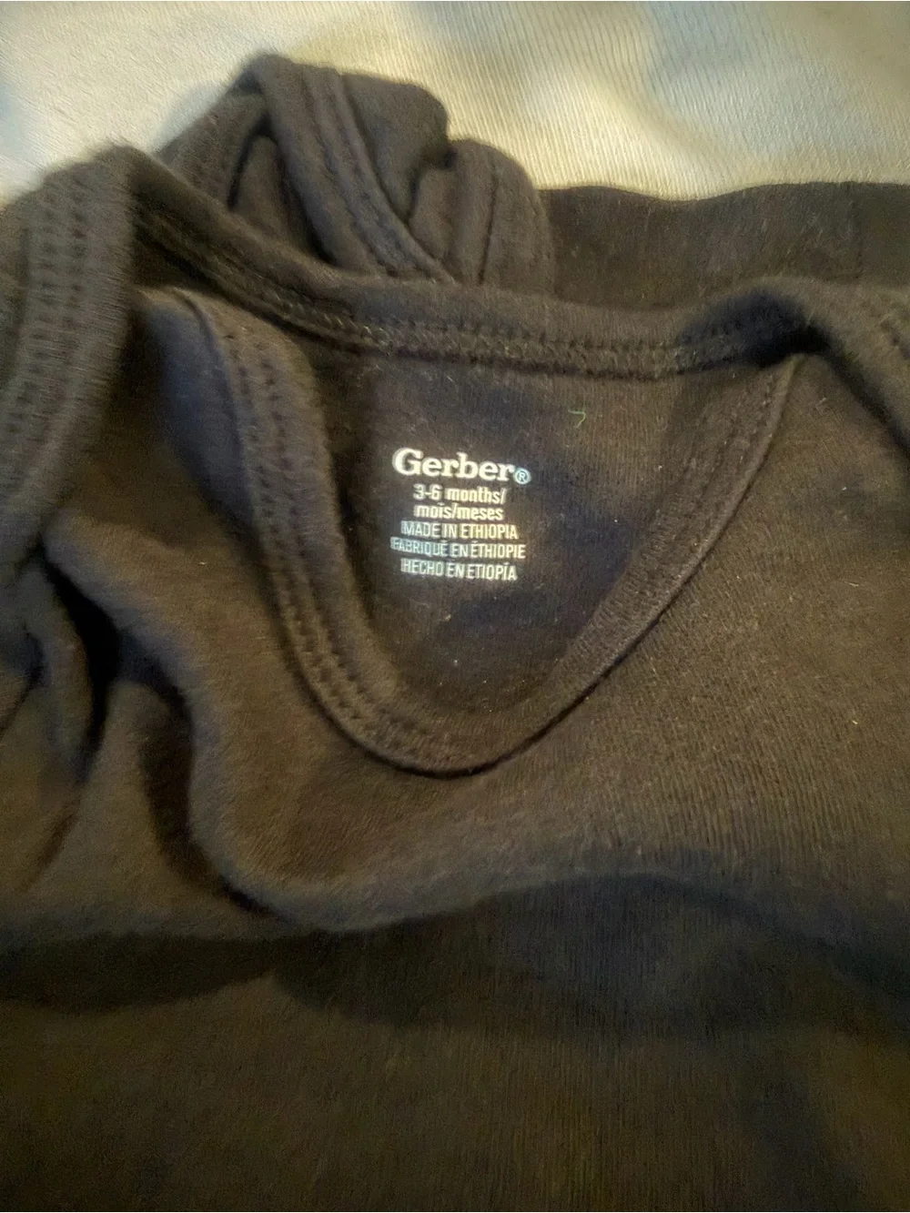 Gerber 4 Pack Black Short Sleeve Baby Onesie Cotton NEW Size 3-6 Months